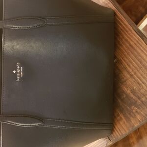 Kate Spade Black Leather Briefcase with Structured Design